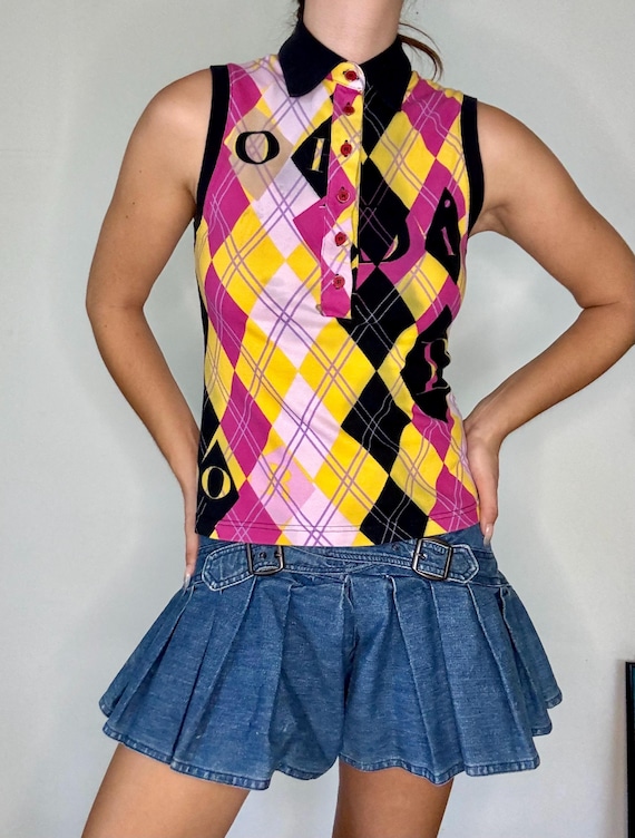2004 Christian Dior by Galliano Argyle Sleeveless Polo - Etsy