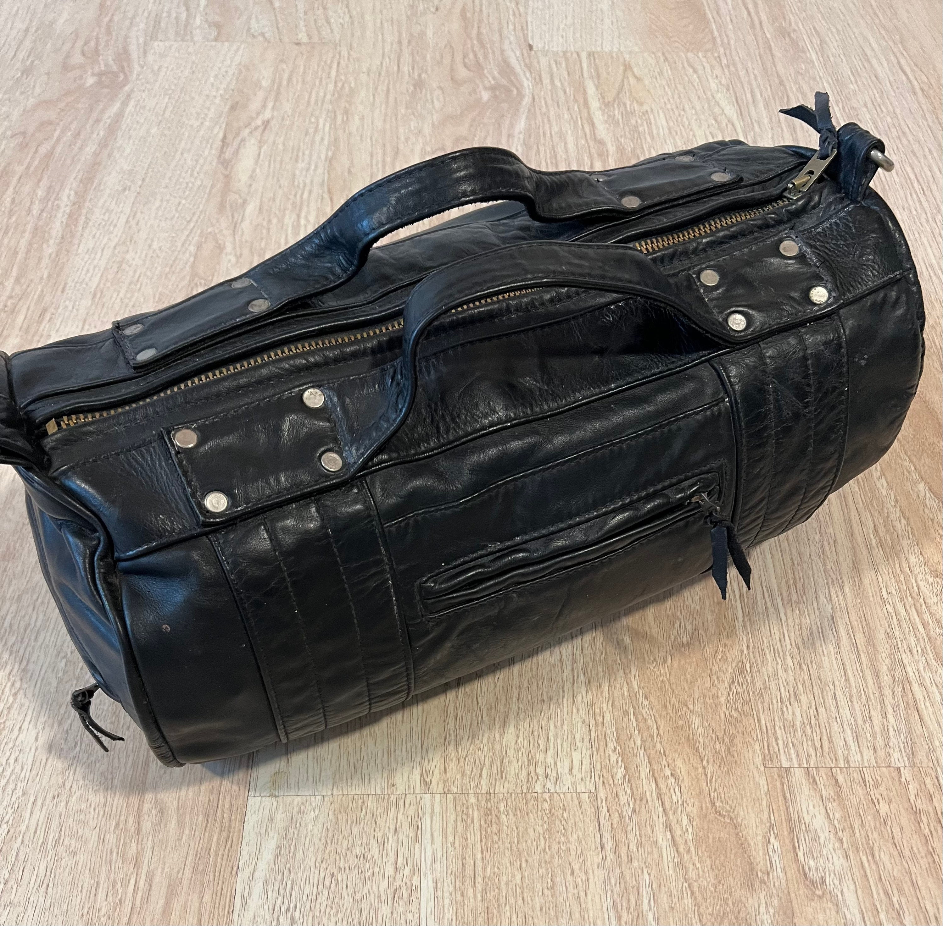 Vintage Langlitz Black Motorcycle Leather Travel Bag - Etsy Vintage Langlitz Black Motorcycle Leather Travel Bag - Etsy