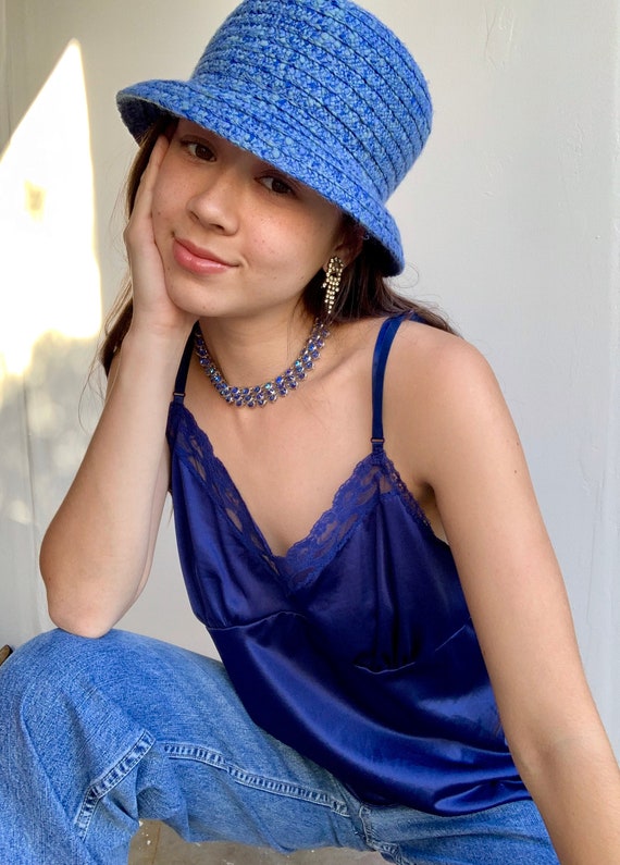 Blue 90's Trendy Bucket Hat - image 1