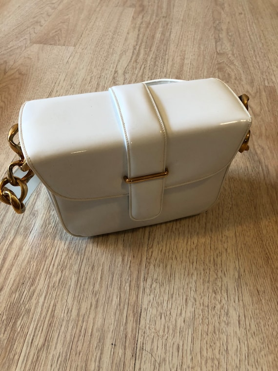Vintage Lewis  Unique White Patent Leather Bag - image 7