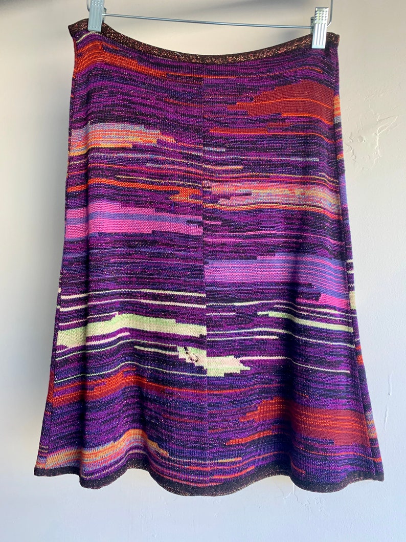 SALE: Christian Lacroix Purple and Pink Abstract Skirt image 8