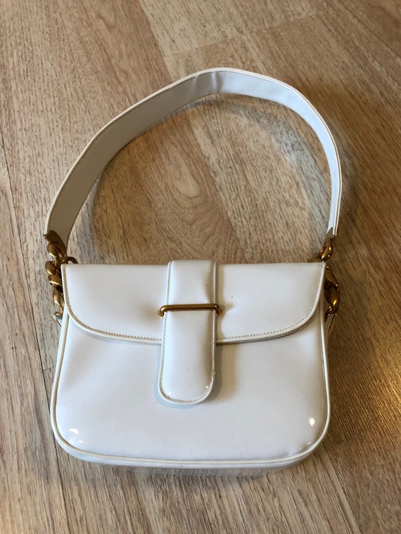 Vintage Lewis  Unique White Patent Leather Bag - image 6