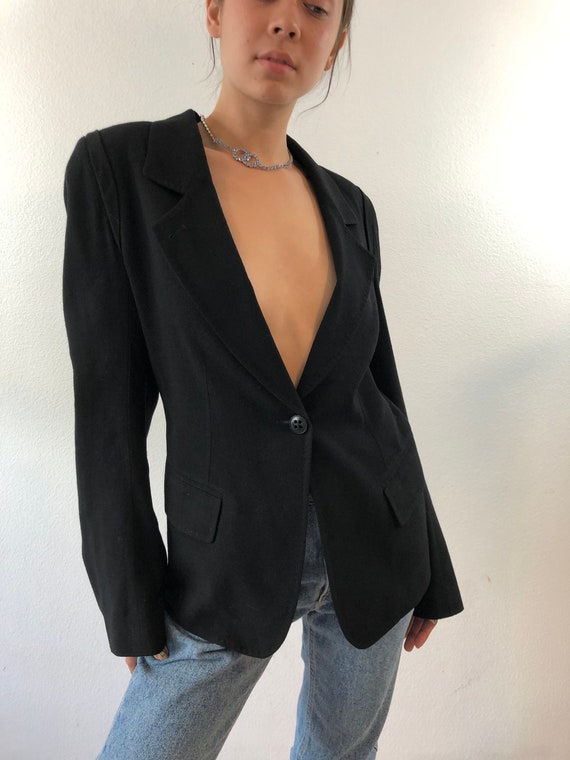 Vintage Ann Demeulemeester Black Wool Blazer