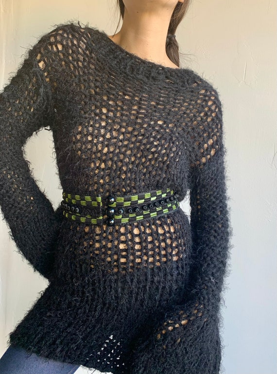 Black and Green Woven Belt - image 2
