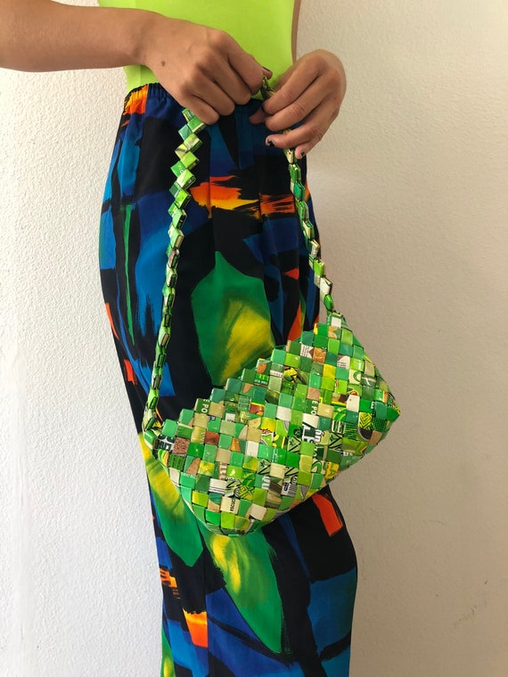 Vintage Bright Green Bubble Wrapper Purse - image 2