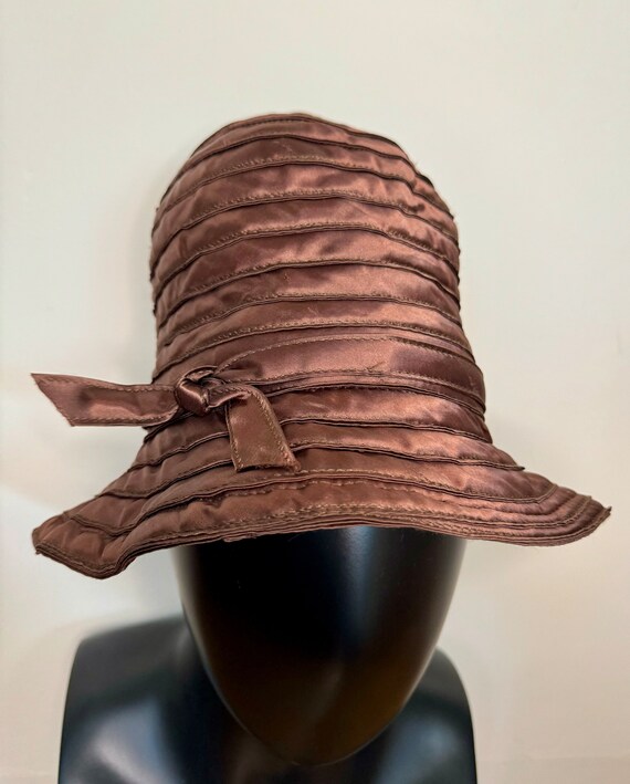 Vintage 90's Brown Tall Bucket Hat Made in France - image 3