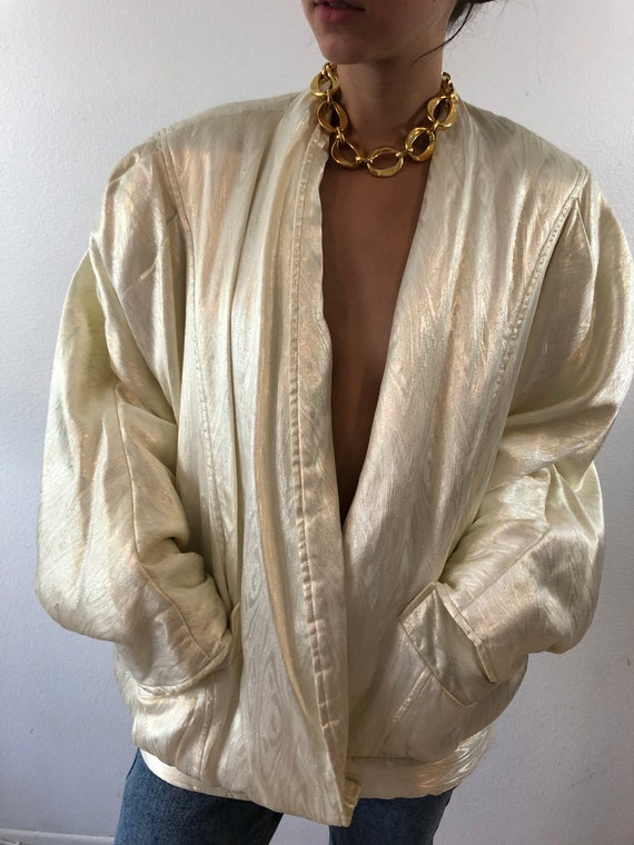Vintage 90's Gold Oversized Puffy Blazer
