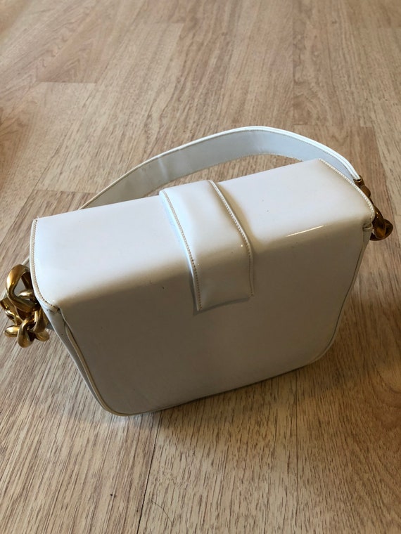 Vintage Lewis  Unique White Patent Leather Bag - image 8