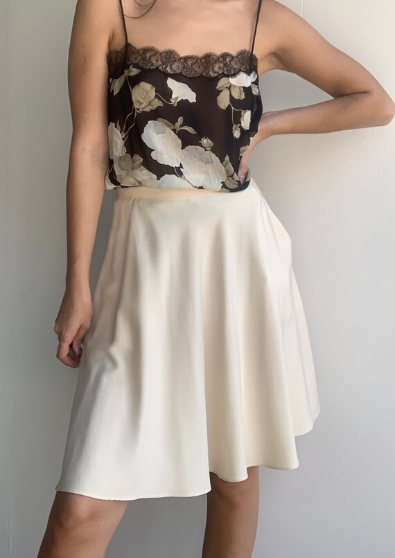 Cream High Waisted Skirt