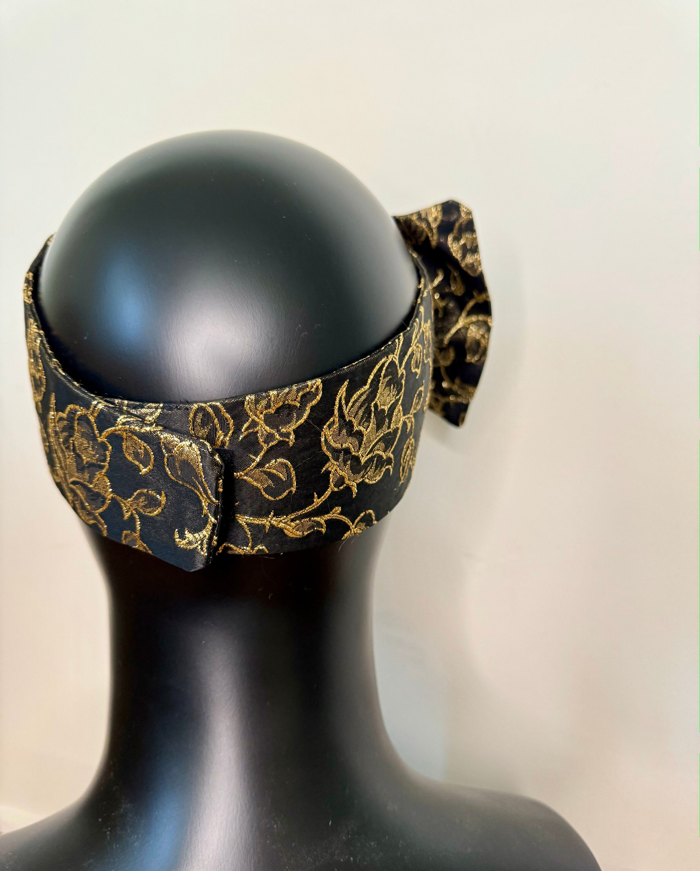 DEBORAH RHODES MOCHA Red Gold Padded Vintage Headband Vintage Deborah Rhodes Mocha Hair Band Twist Silk Wide  main image 4