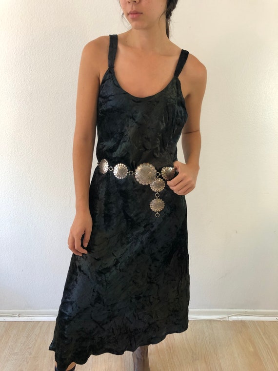 Vintage Crushed Velvet Slip Dress