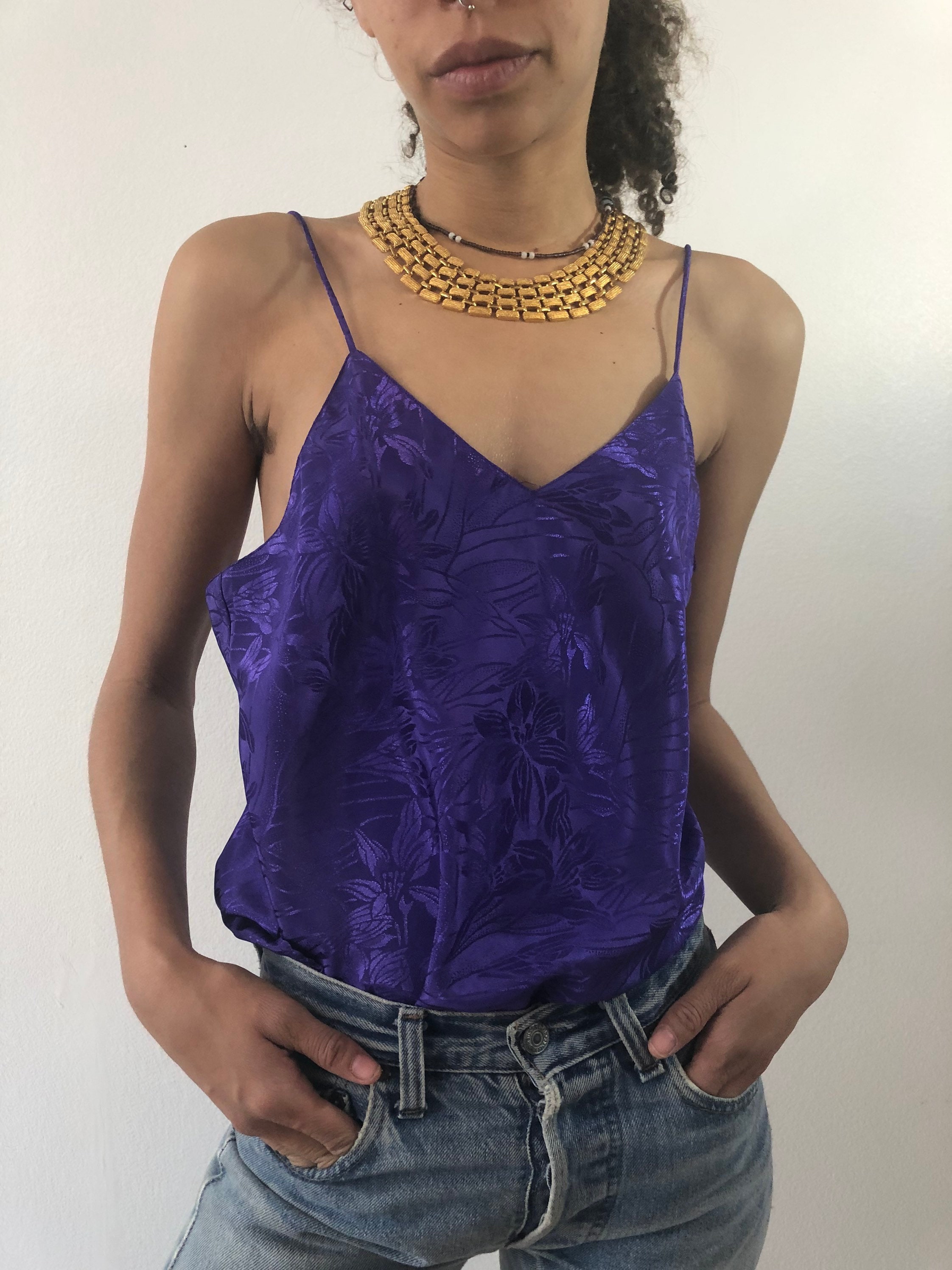 Purple cami top deals