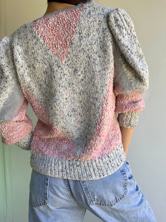 Betty Bardovi Handmade Knit Puff Sleeve Sweater w… - image 5