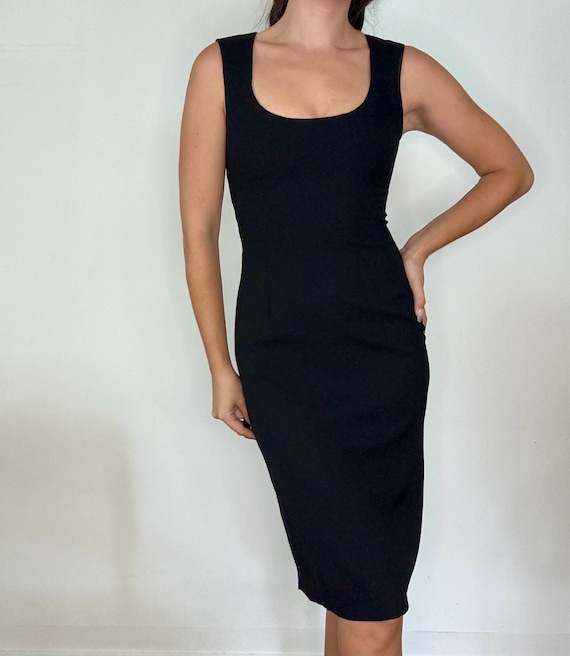 blue dress for baby girl Classic Scoop Neck Black Midi Dress M (4-8) main image 1