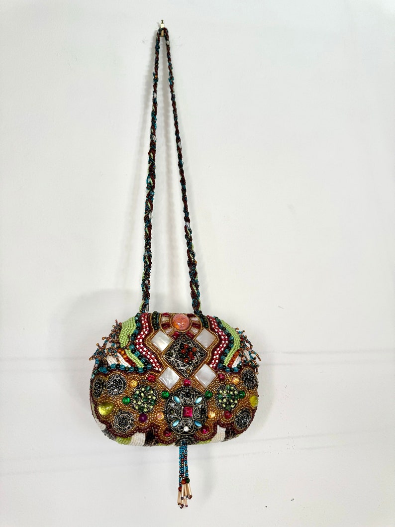 Y2K Mary Francis Beaded and Jeweled Shoulder/Crossbody Mini Bag image 1