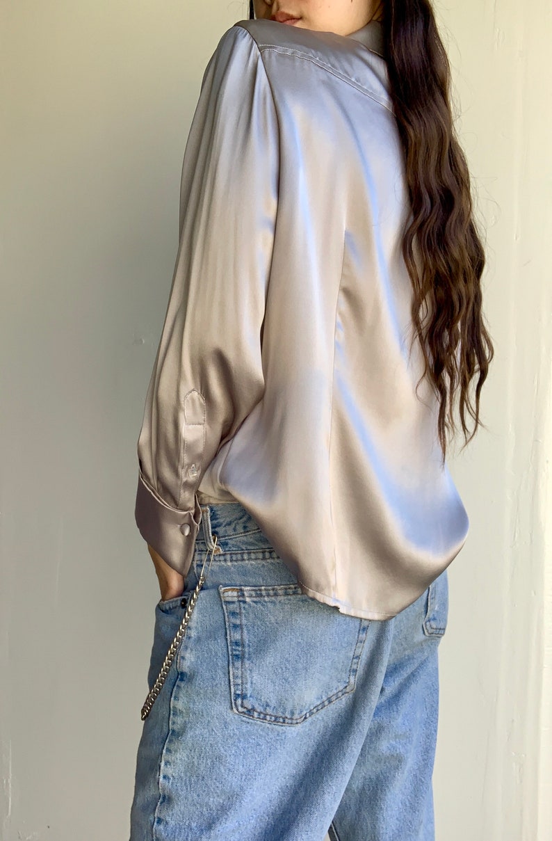 LOUIS FERAUD 90s Tie Neck Silk Blouse