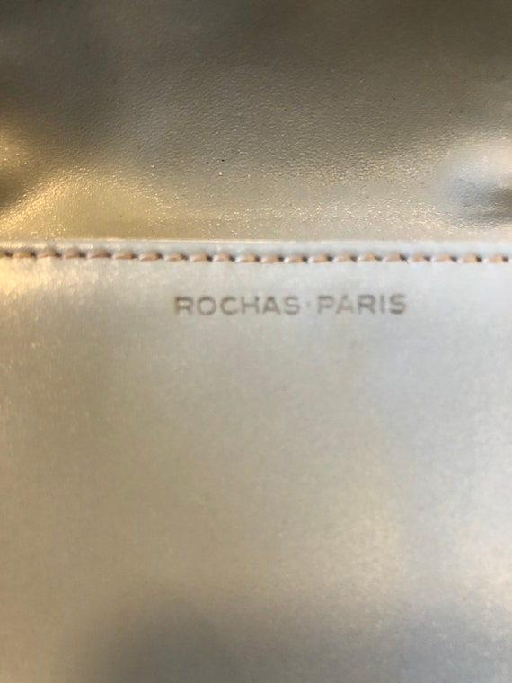 Vintage Rochas Paris Grey Plastic And Leather Bag - image 7