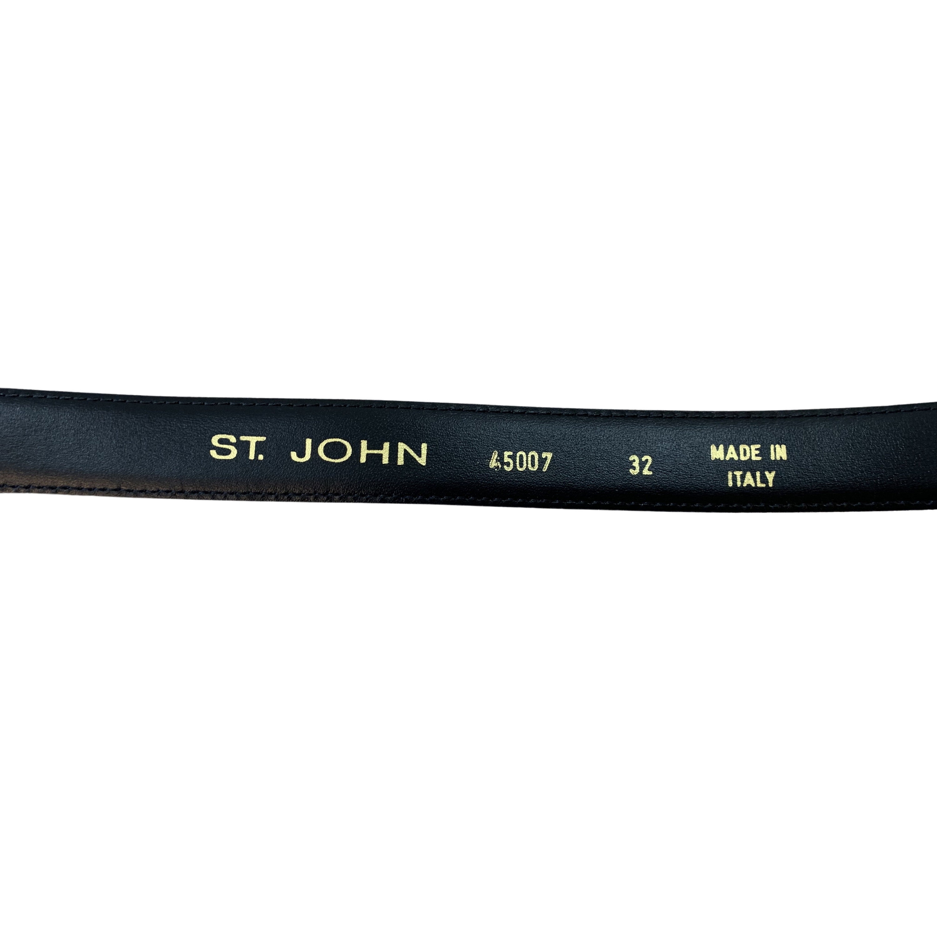 Vintage 80s St. John Sport‎ Black Leather Buckle Belt Leather belt St John Black size Not specified International  main image 2