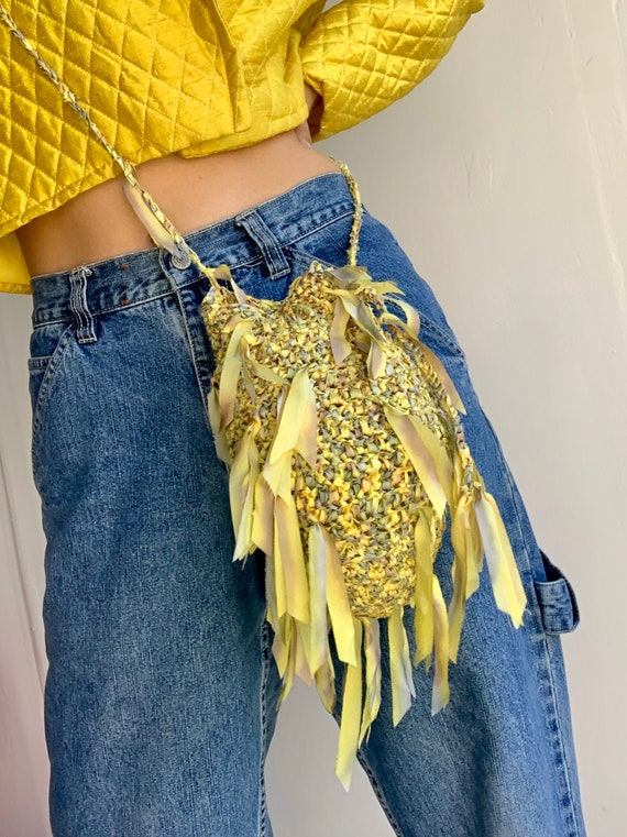 90's Yellow and Green Ombre Crossbody