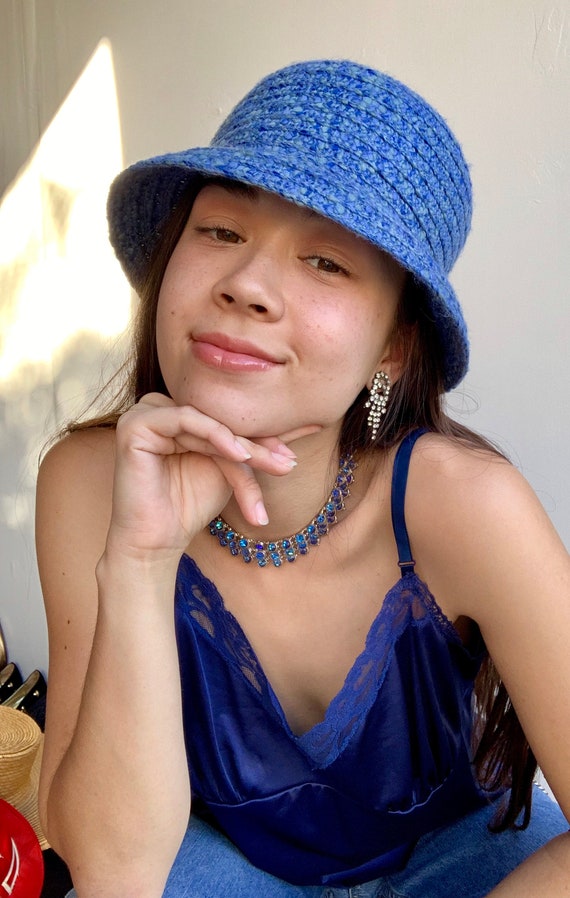 Blue 90's Trendy Bucket Hat - image 3