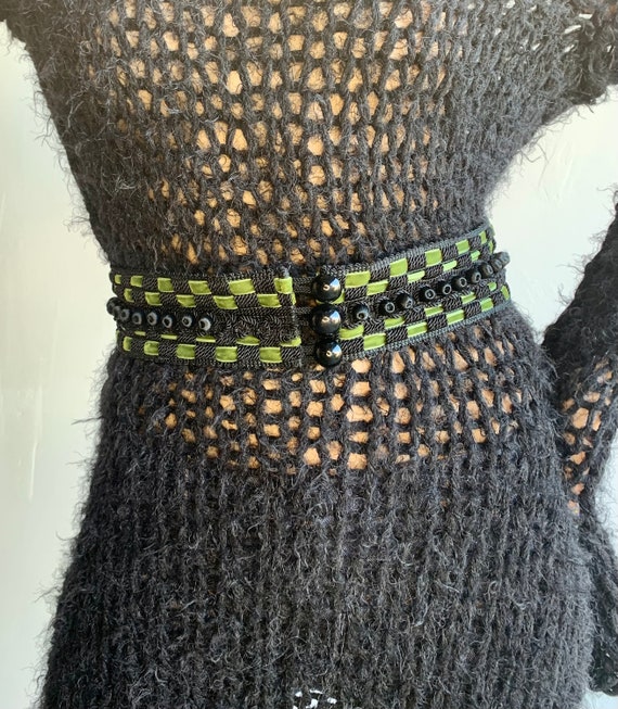 Black and Green Woven Belt - image 6