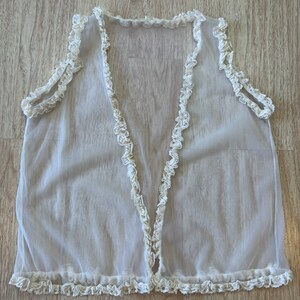 Vintage 70s White Sheer White Vest image 7