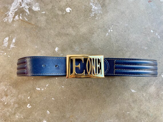 ESCADA 80's Belt with Gold E ONE Buckle - image 5