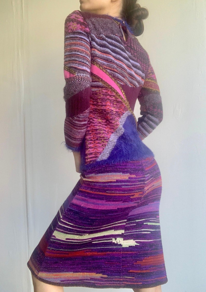 SALE: Christian Lacroix Purple and Pink Abstract Skirt image 1