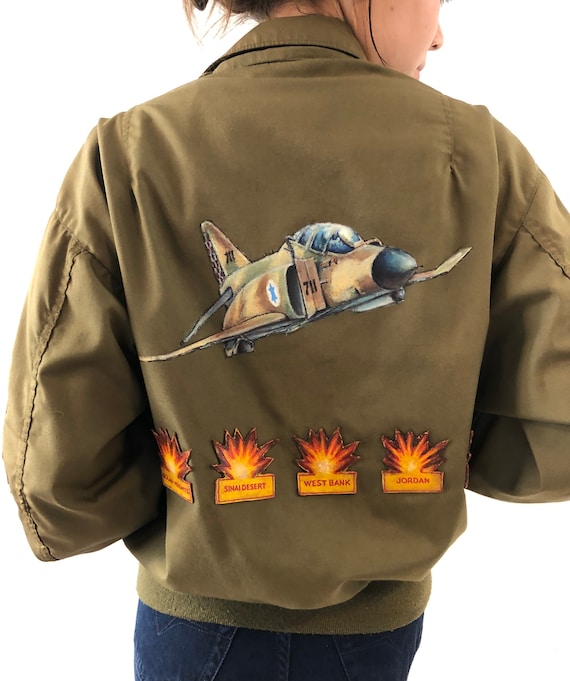 Vintage Flight Fighter Patched Bomber Jacket