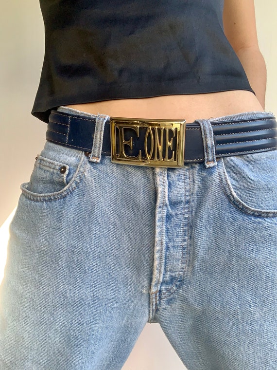 ESCADA 80's Belt with Gold E ONE Buckle - image 4