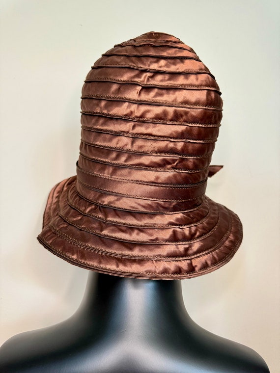 Vintage 90's Brown Tall Bucket Hat Made in France - image 5