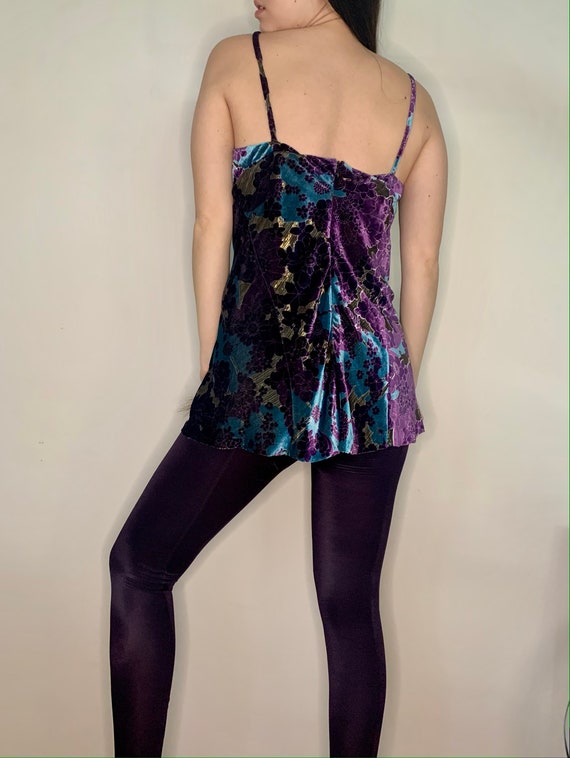 ANNA SUI Floral Crushed Velvet Tunic Top - image 3