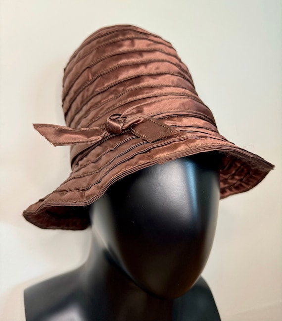 Vintage 90's Brown Tall Bucket Hat Made in France - image 2