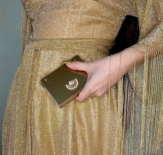 Vintage Volupte Gold Metal Clutch  Crystal Decor, 40s/50s Glamour - Etsy
