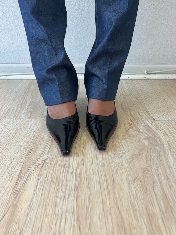 Vintage Escada Black Patent Leather Shoes