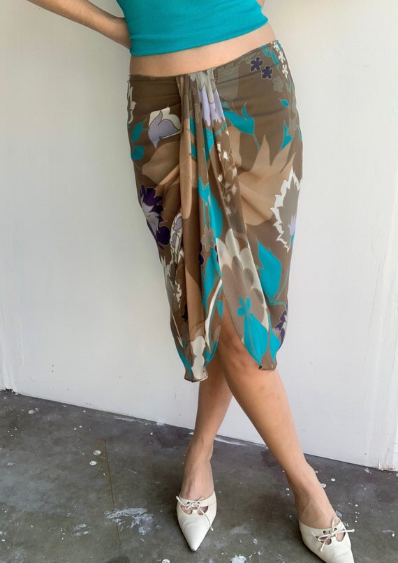 Escada Printed Silk Skirt