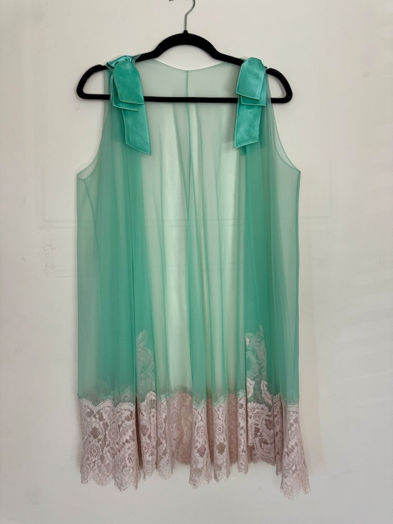 Vintage 60's LUCIE ANN Mint Mini Nightgown Linger… - image 9