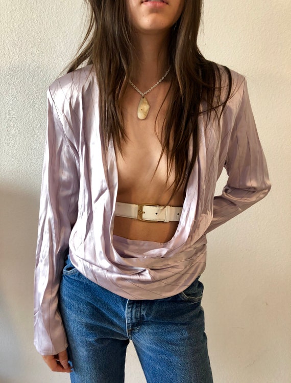 90's Linda Allard for Ellen Tracy Lavender Silk Bl