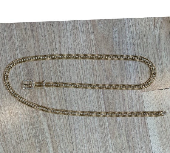 Vintage 90's Gold and Crystal Belt - image 5