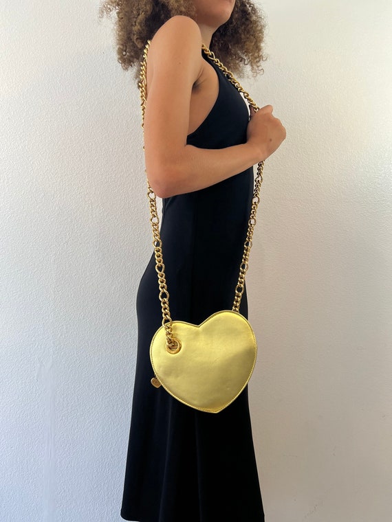 Vintage 80s Adolf Leather Heart Bag Etsy