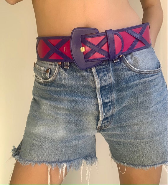 Vintage ESCADA Hot Pink and Purple Belt