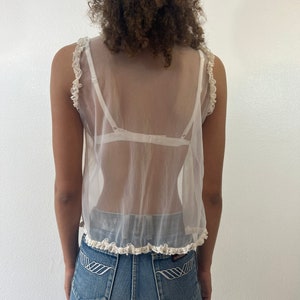 Vintage 70s White Sheer White Vest image 4