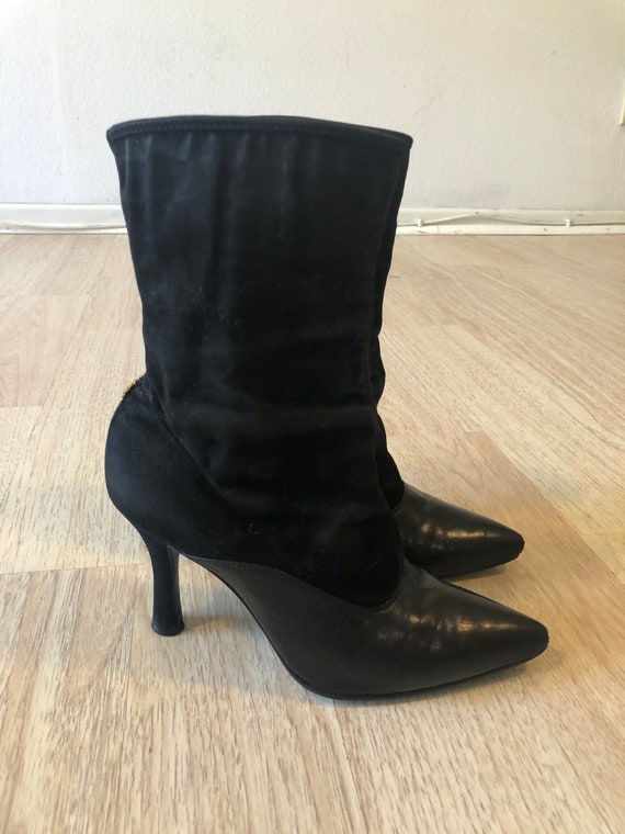 Vintage Gianni Versace Black Ankle Boots - image 8