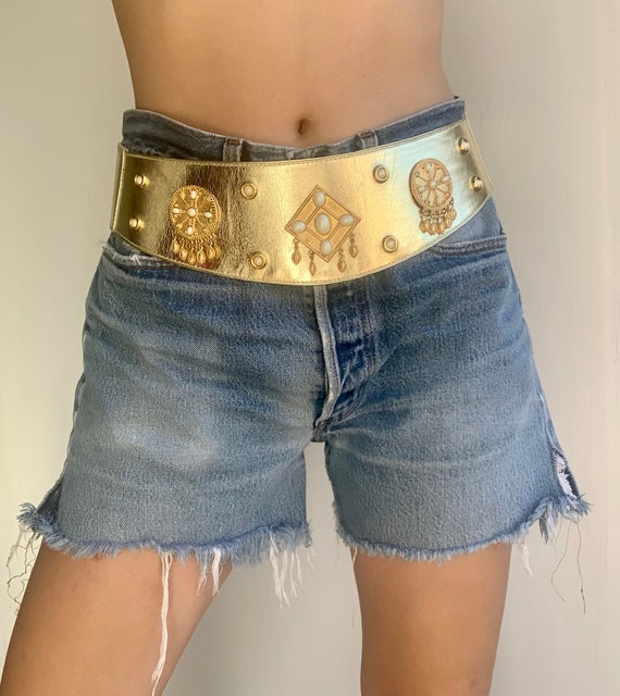 Vintage ESCADA Gold Beaded Embellished Belt