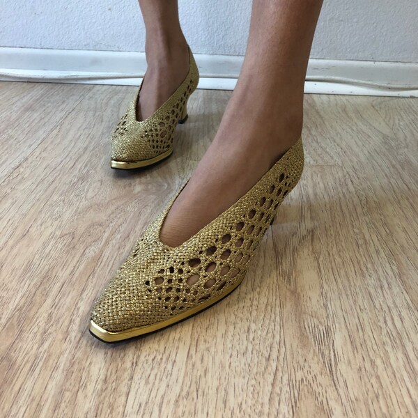 antique gold shoes