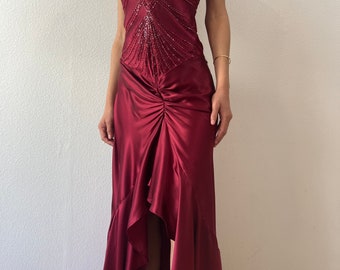 Vintage Sue Wong Nocturne Burgundy Silk Gown - Etsy