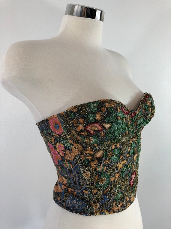 Vintage 90’s Stunning Beaded Floral Bustier