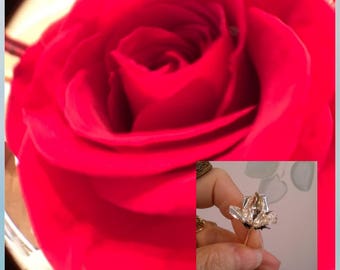 Brooch Pin Sterling Silver Rose