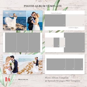 Lot de 3 modèles d'albums photo carrés 8 x 8 10 x 10 12 x 12 albums Photoshop PSD Collage mariage mariée marié modèles