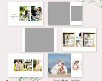 Mutterschaftsfotoalbum Vorlage 14x11 Photoshop PSD, 44 Seiten